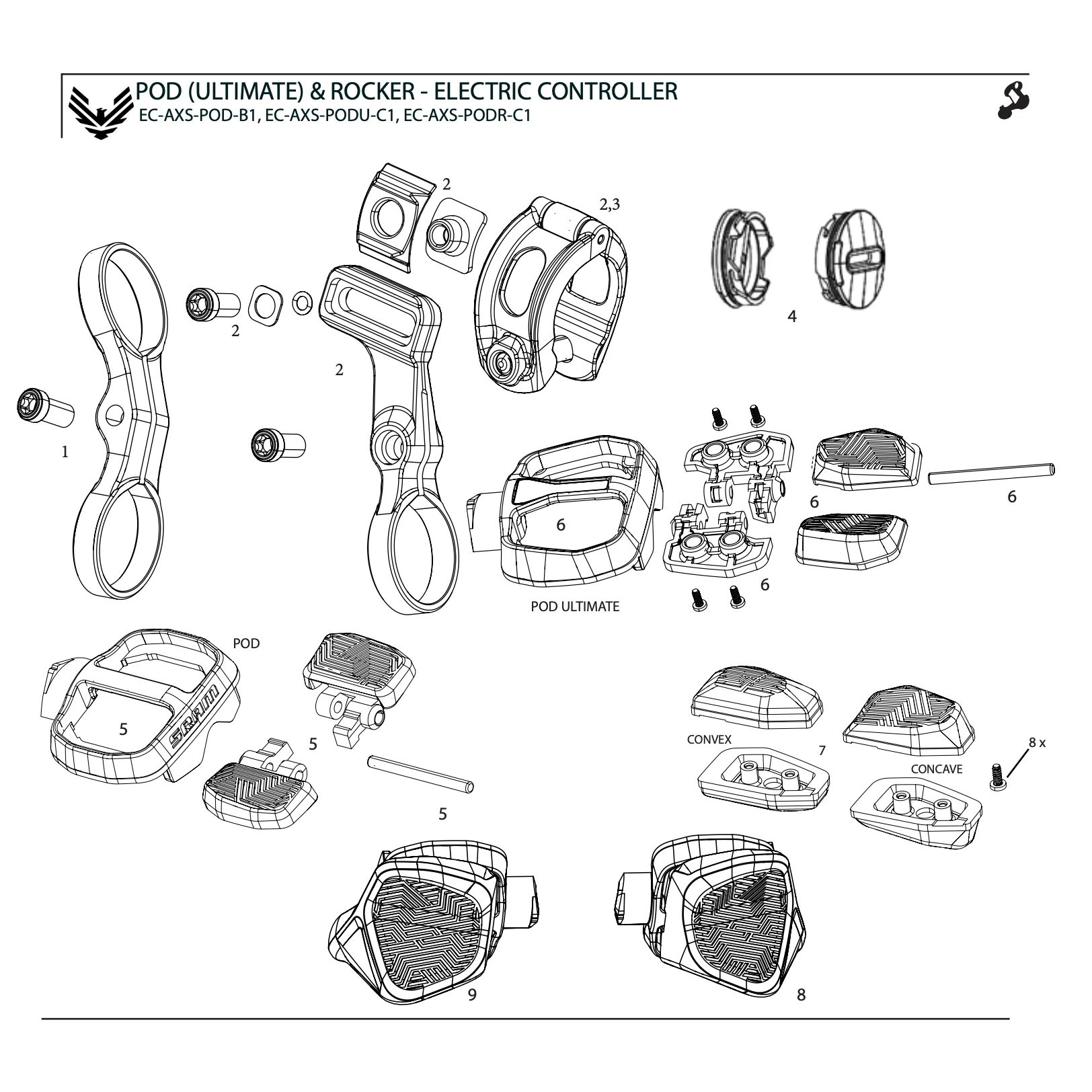 SRAM Electronic Controller Pod AXS Battery Door Kit - Coin Slot Version - Including O-Ring